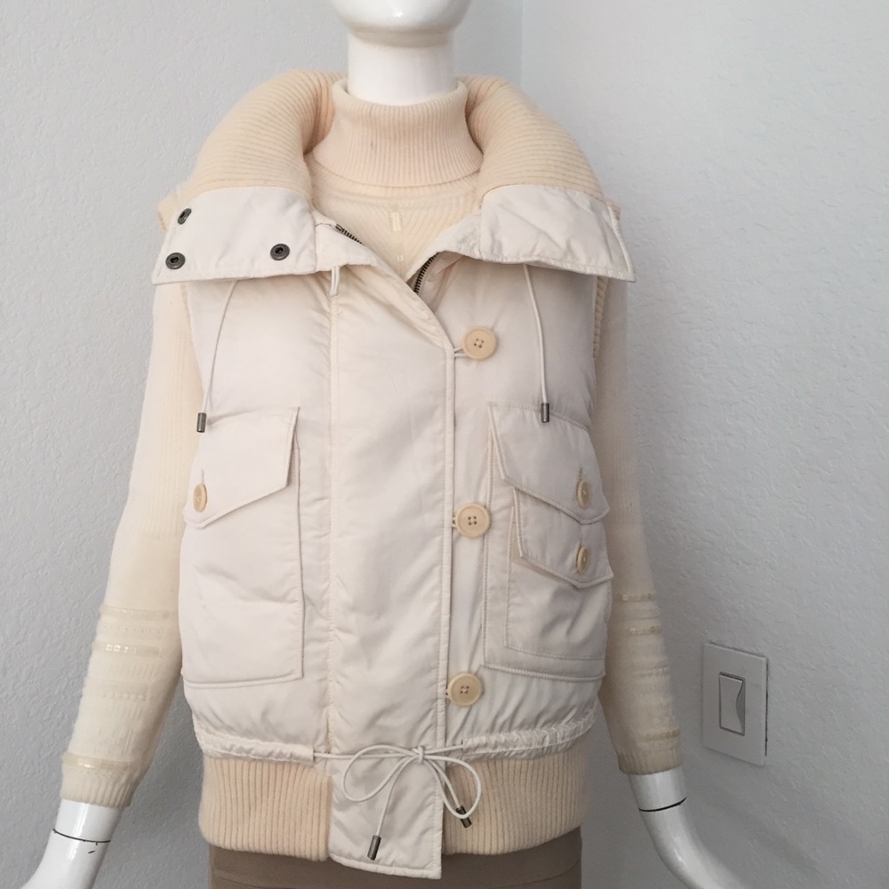 Theory cream down puffy vest